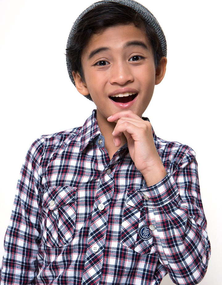 Shark Kids Checked Longsleeve Kemeja Anak