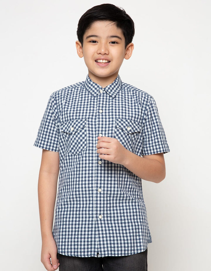 Sharks Kids Checked Short Sleeves Shirt