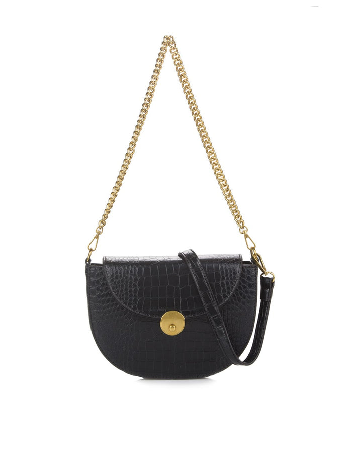 HUER Berky Croc Embossed Flap Bag