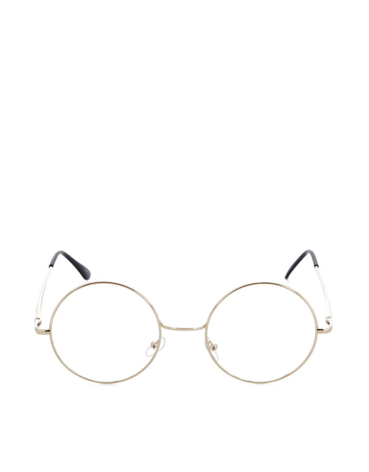 EYE-CON Clear Round Lense Sunglasses - Gold dan Hitam