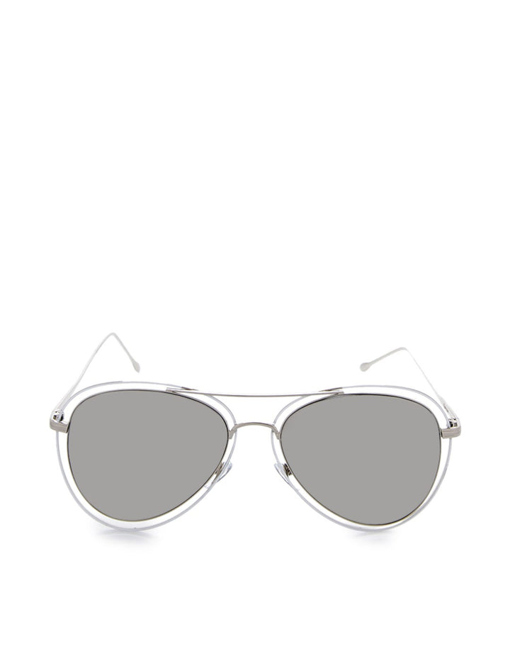 EYE-CON Round Lense Sunglasses - Abu-abu dan Silver