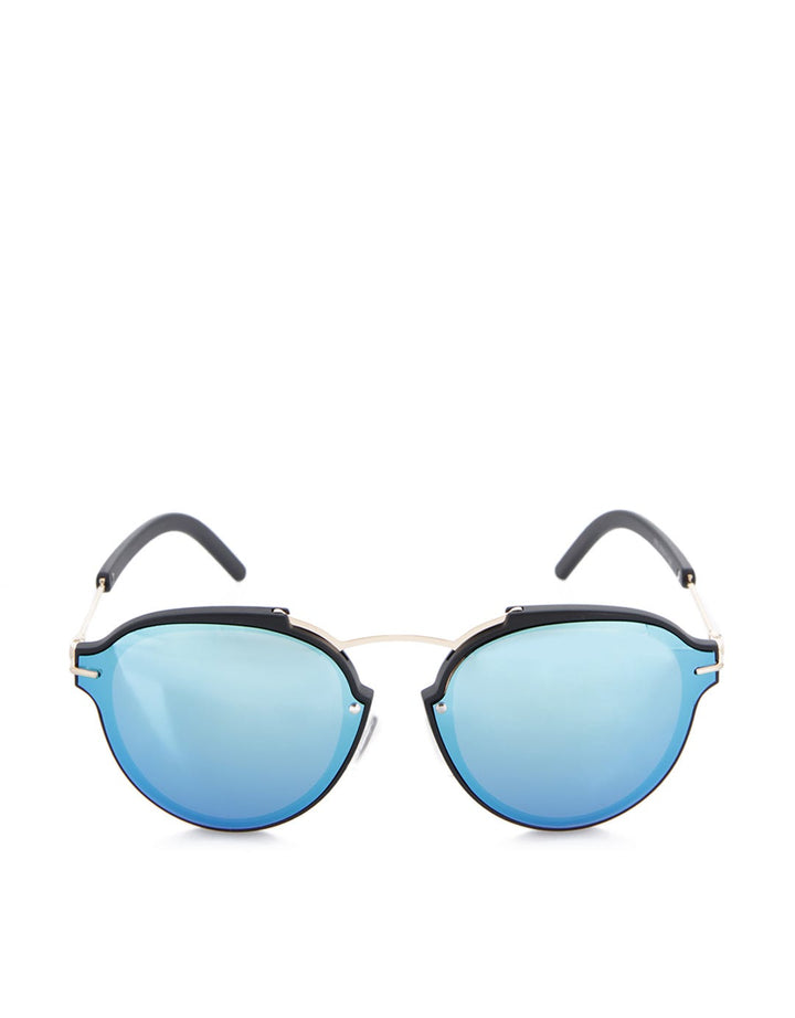 EYE-CON Round Lense Sunglasses - Biru dan Hitam