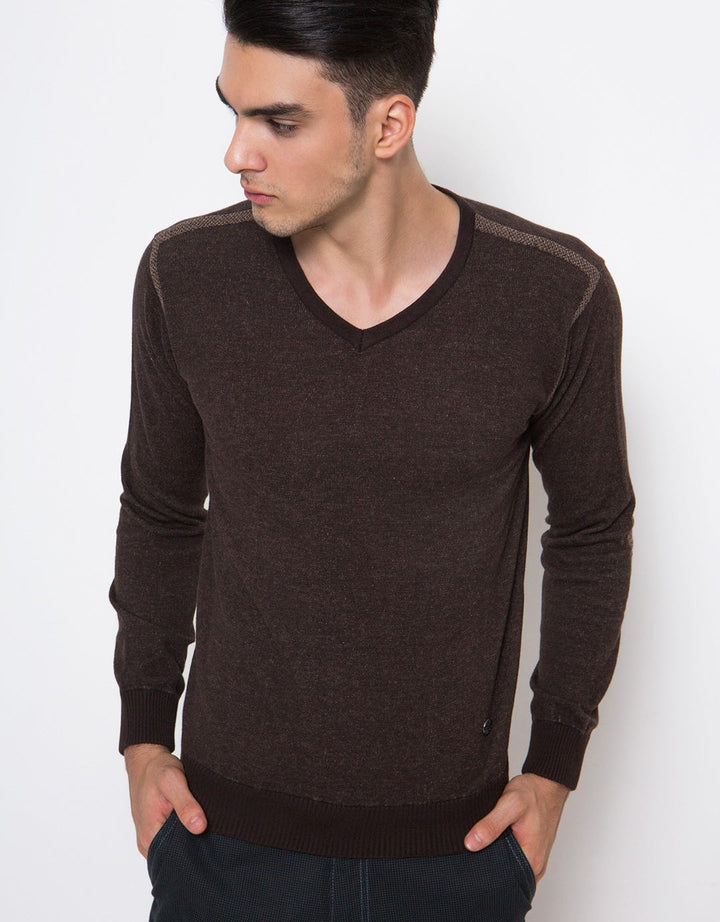 Andrew Smith Sweater Pria Kerah V-neck