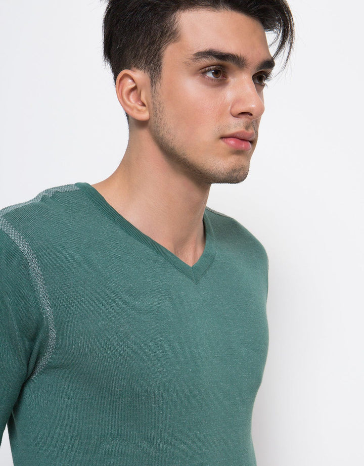 Andrew Smith Sweater Pria Kerah V-neck