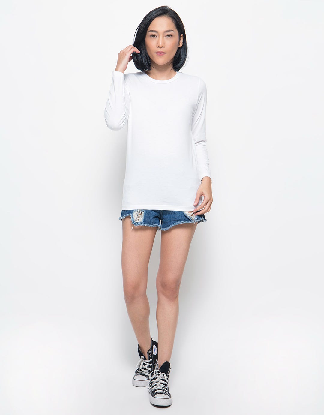 T Zone T-shirt Lengan Panjang Polos