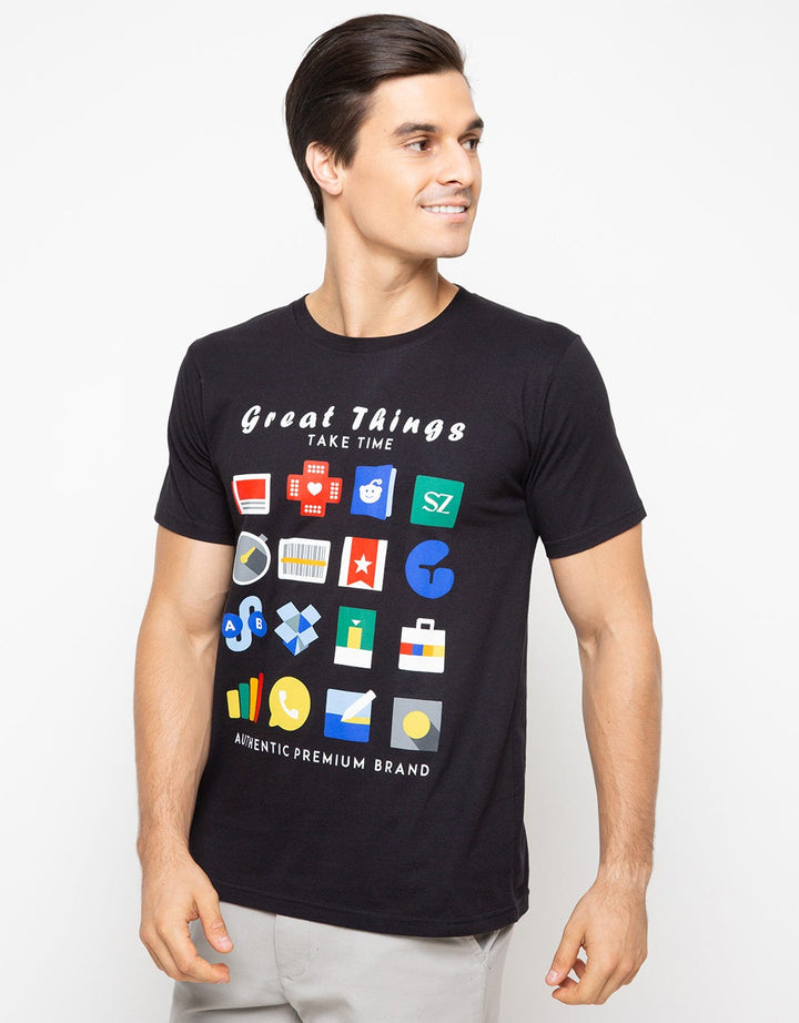 T Zone Short Sleeve T-Shirt Photoprint Social Network Series - Great Things
