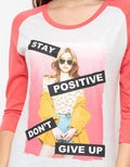 T Zone T-Shirt Raglan Stay Positive Photoprint