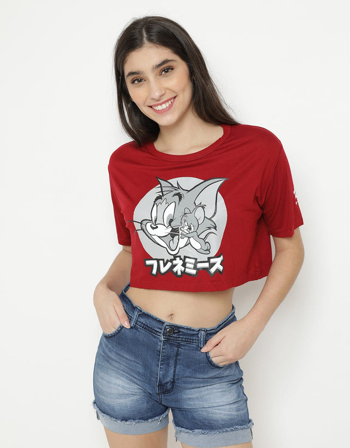 Third Day Crop Top Tom and Jerry T-shirt
