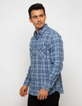 Triple Kemeja Flanel Lengan Panjang Slim Fit (Ls 422 Nvy)