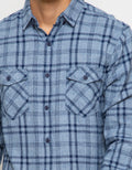 Triple Kemeja Flanel Lengan Panjang Slim Fit (Ls 422 Nvy)