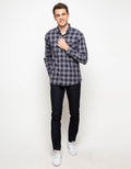 Triple Kemeja Flanel Lengan Panjang Slim Fit (Ls 442 Blk)