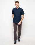 Triple Slim Fit Short Sleeve Shirt (Ss 432 Nvy)