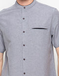 Triple Kemeja Lengan Pendek Slim Fit (Ss Mc 407 Gry)