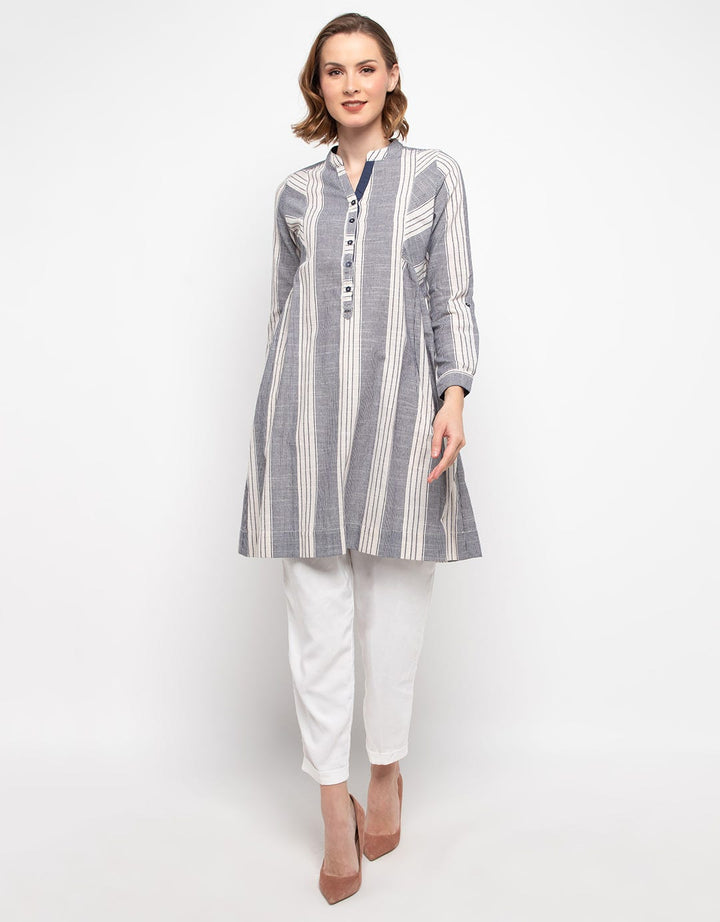 Triset Atasan Kemeja Full Print