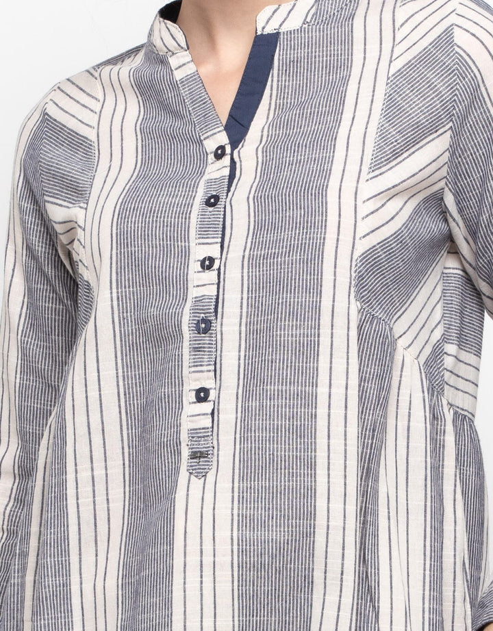 Triset Atasan Kemeja Full Print