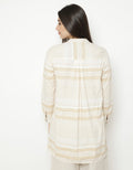 Triset Blouse Stripped Print Wanita