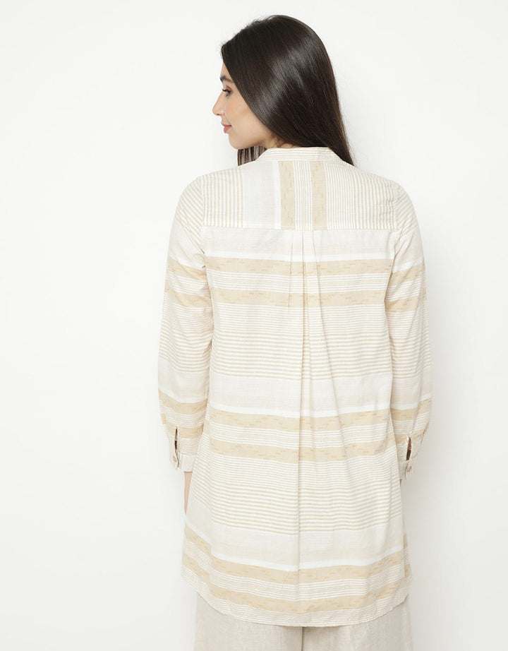 Triset Blouse Stripped Print Wanita