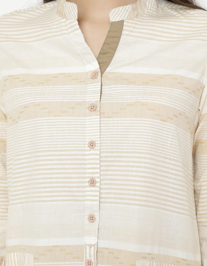 Triset Blouse Stripped Print Wanita