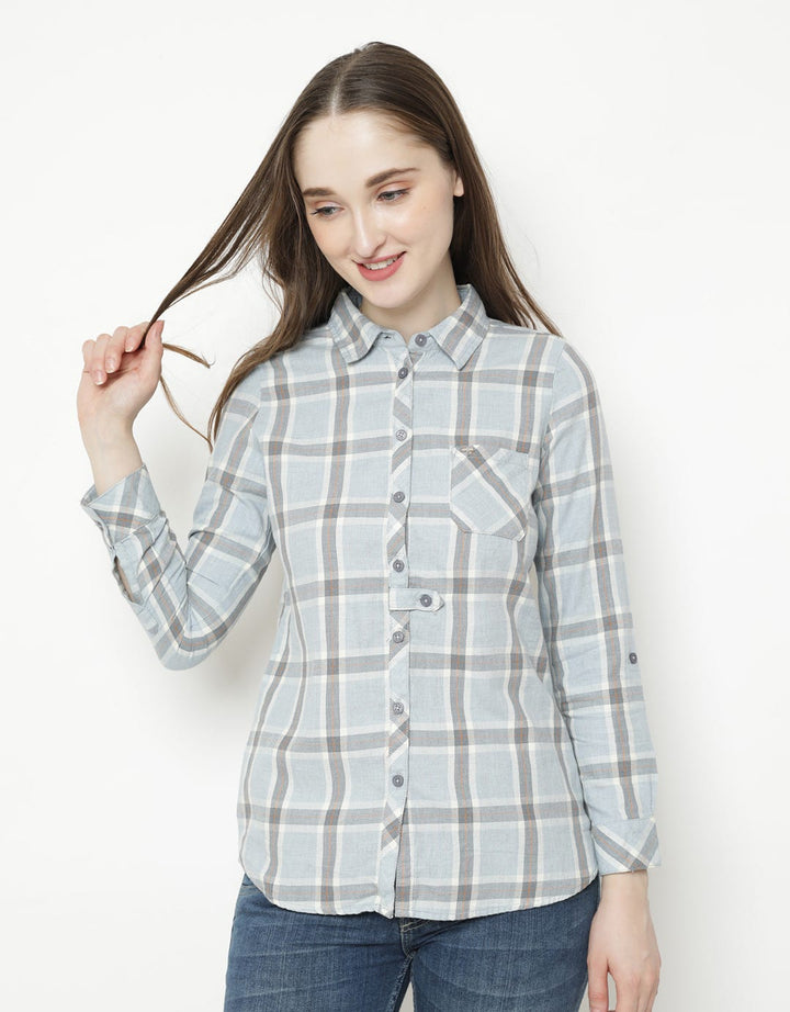 Triset Blus Print Checkers