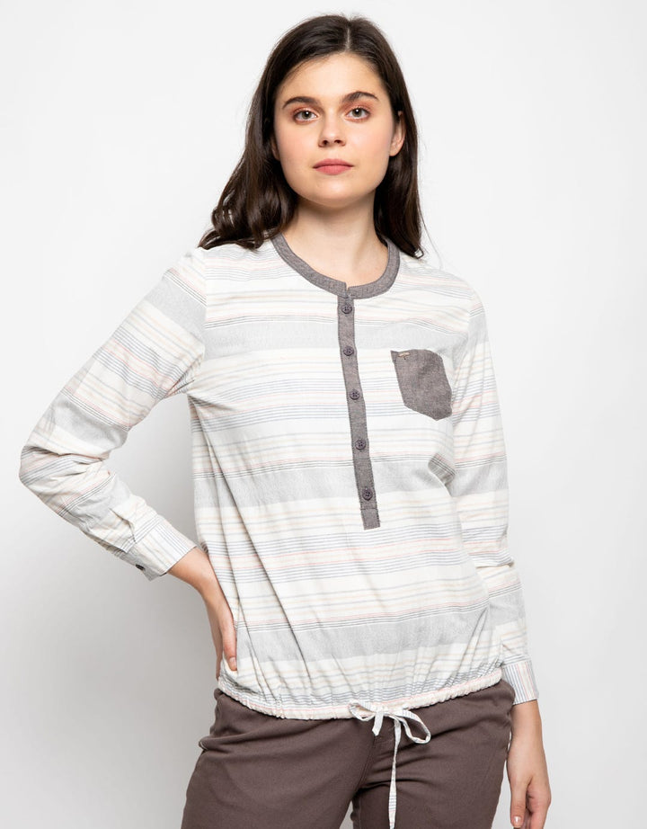 Triset Blus Print Stripes