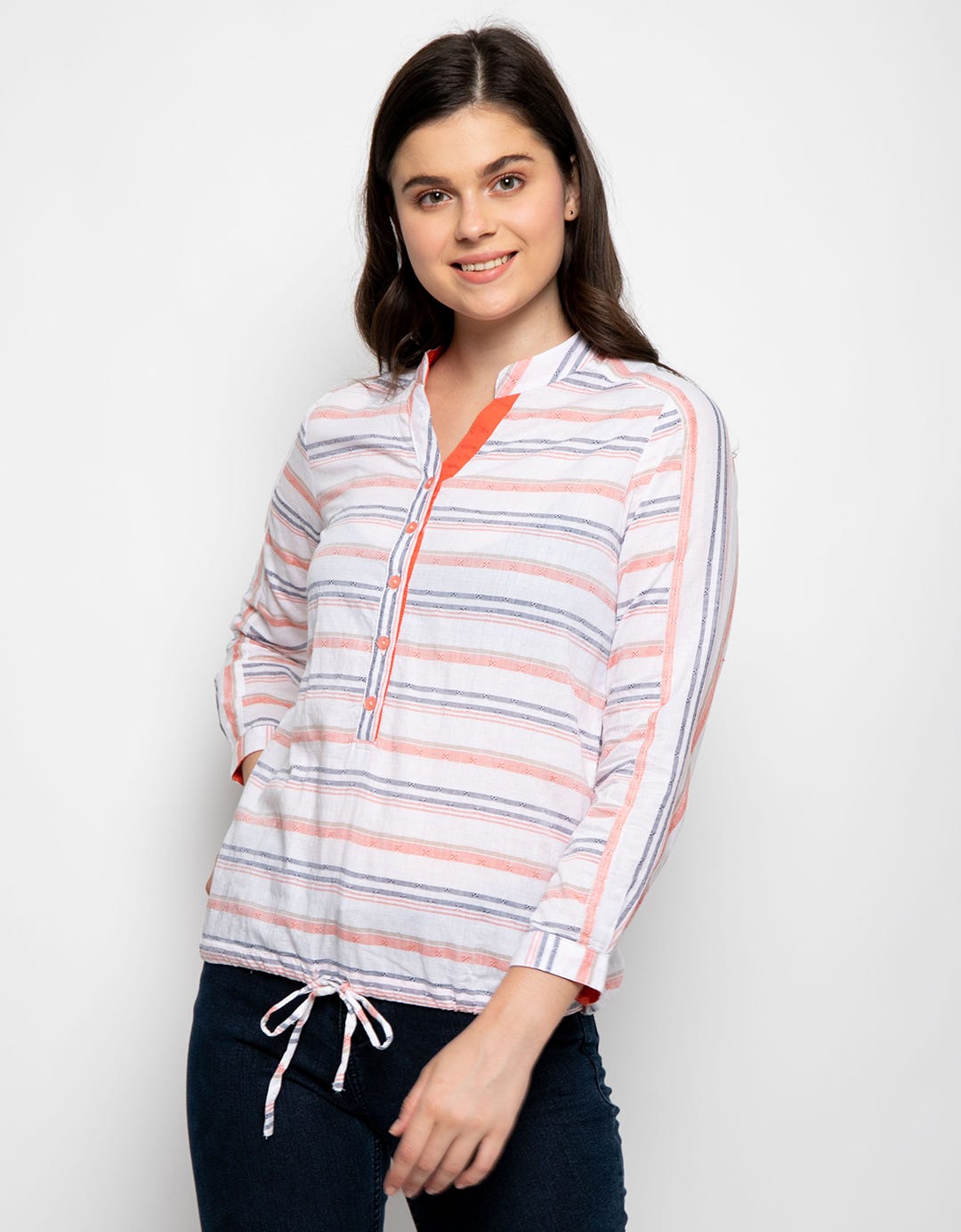 Triset Blus Print Stripes
