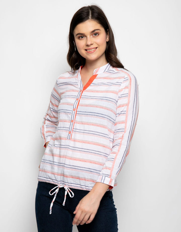 Triset Blus Print Stripes