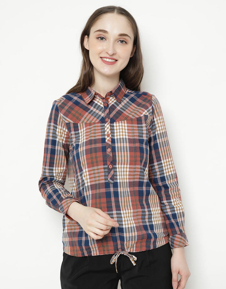 Triset Ladies Plaid Print Blouse