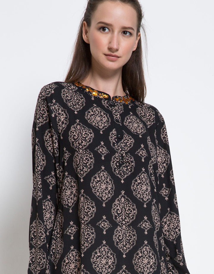 Bodytalk Cream Printed Tunic Blus Wanita
