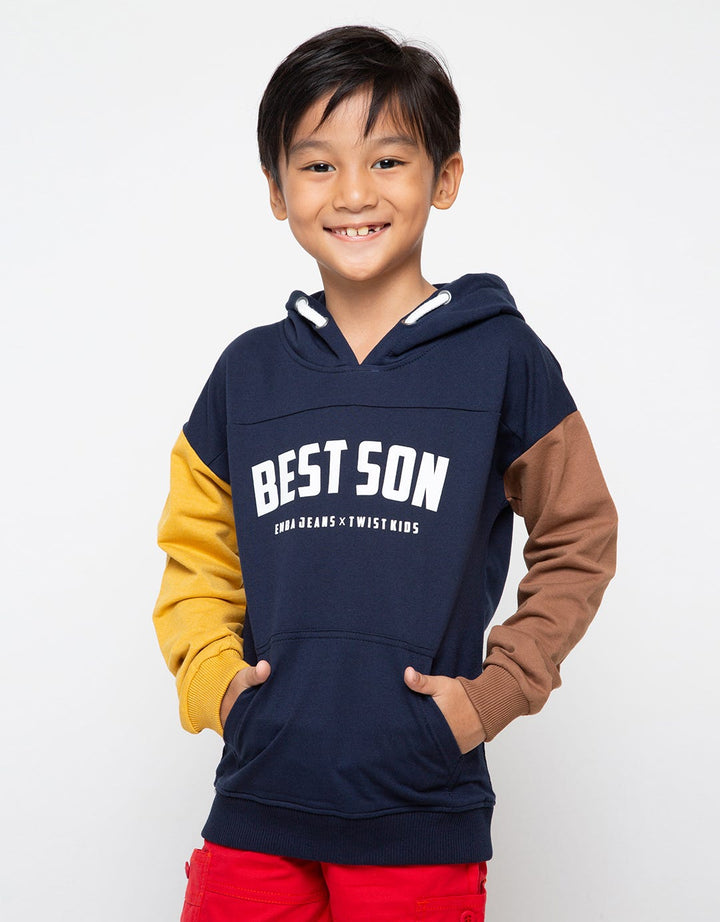 Twist Kids Best Son Print Capuchone