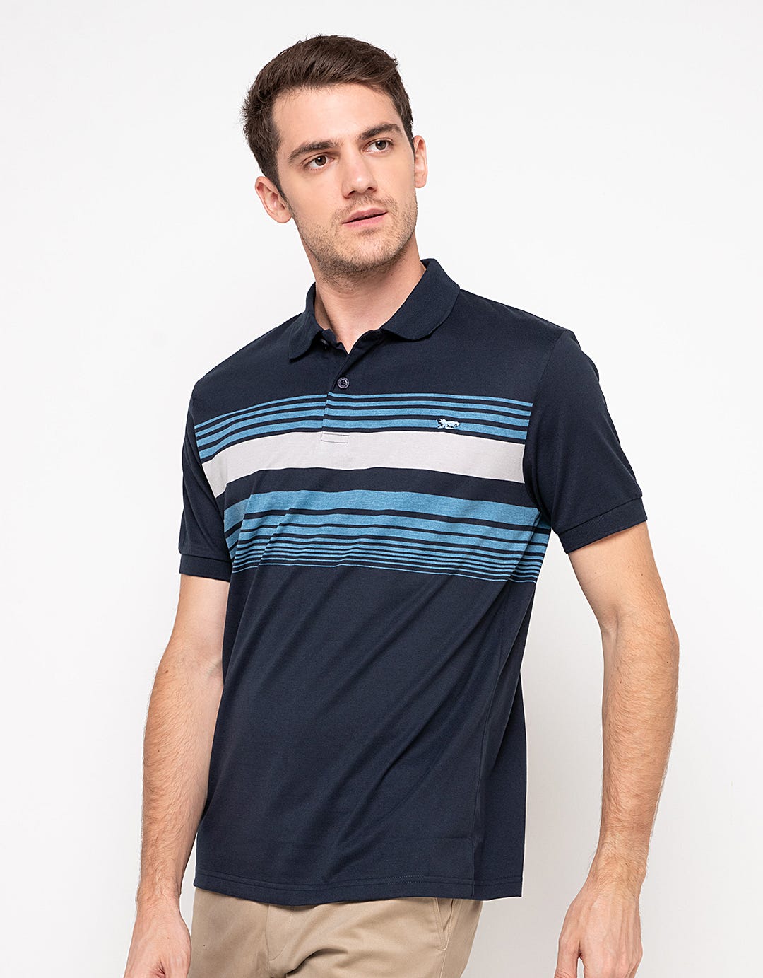 Walrus Kaos Polo Pria Motif Garis ( Salur ) T12085N