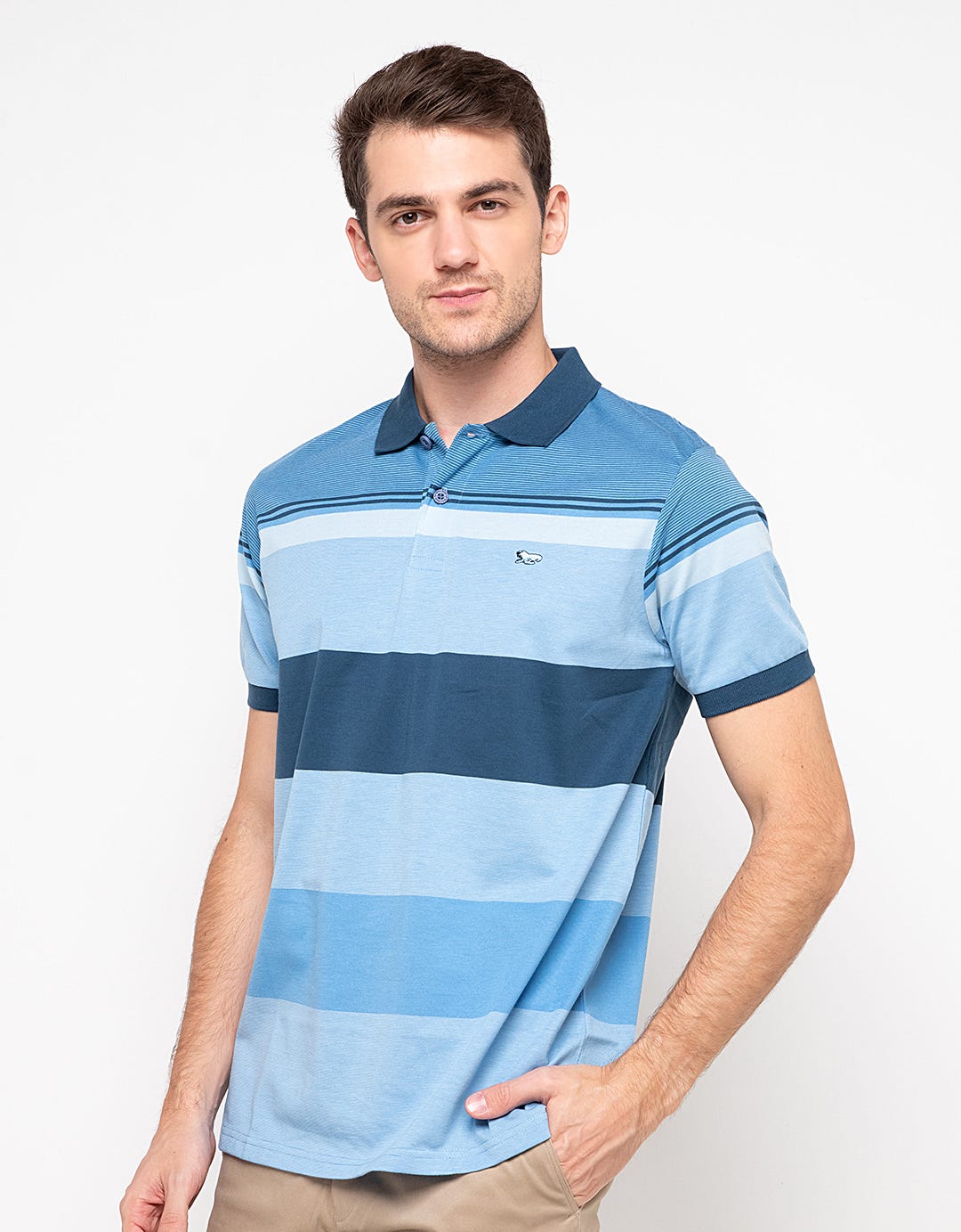 Walrus Kaos Polo Pria Motif Garis (Salur) T12102B