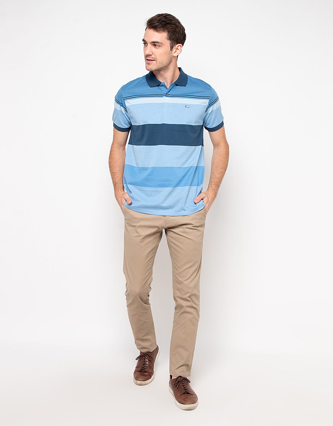 Walrus Kaos Polo Pria Motif Garis (Salur) T12102B
