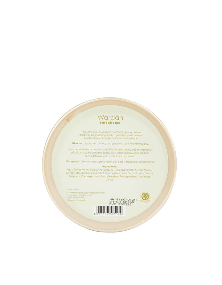 Wardah Soft Body Scrub With Olive 240 ml