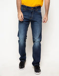 Lois Washed Accent Straight Jeans Long Pants