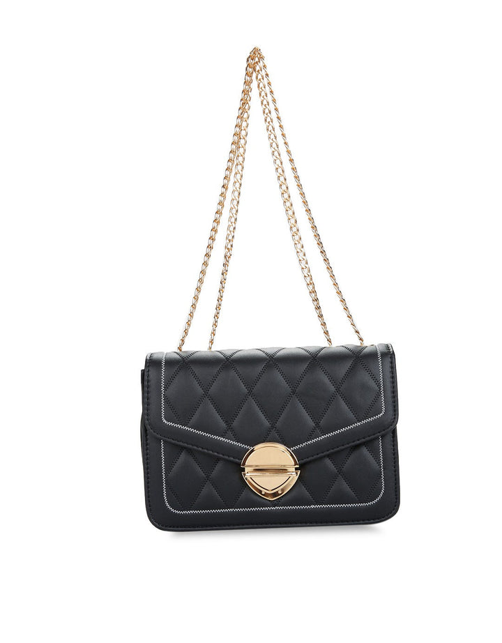 Huer Ubeya Quilted Flap Sling Bag