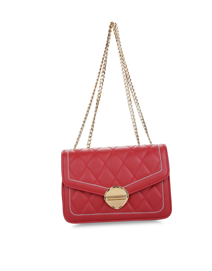 Huer Ubeya Quilted Flap Sling Bag