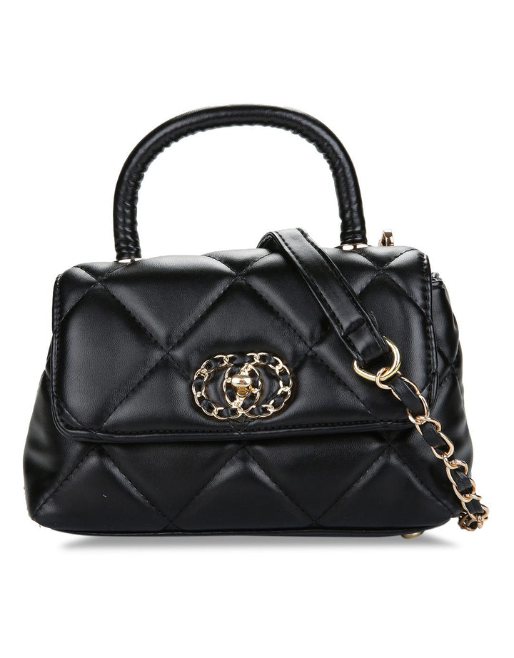 Huer Cayan Quilted Flap Satchel Bag