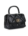 Huer Cayan Quilted Flap Satchel Bag