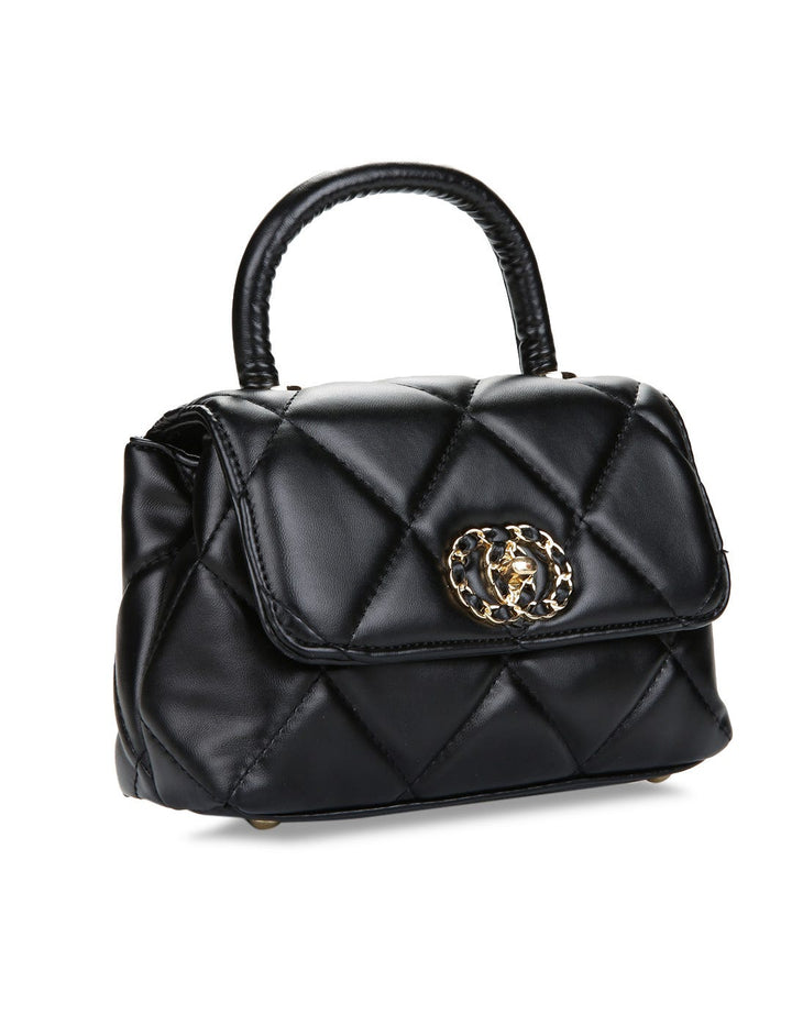 Huer Cayan Quilted Flap Satchel Bag