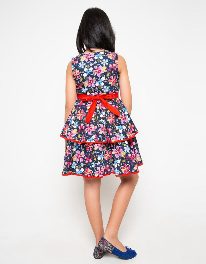 Navy Donita casual Dress navy flower