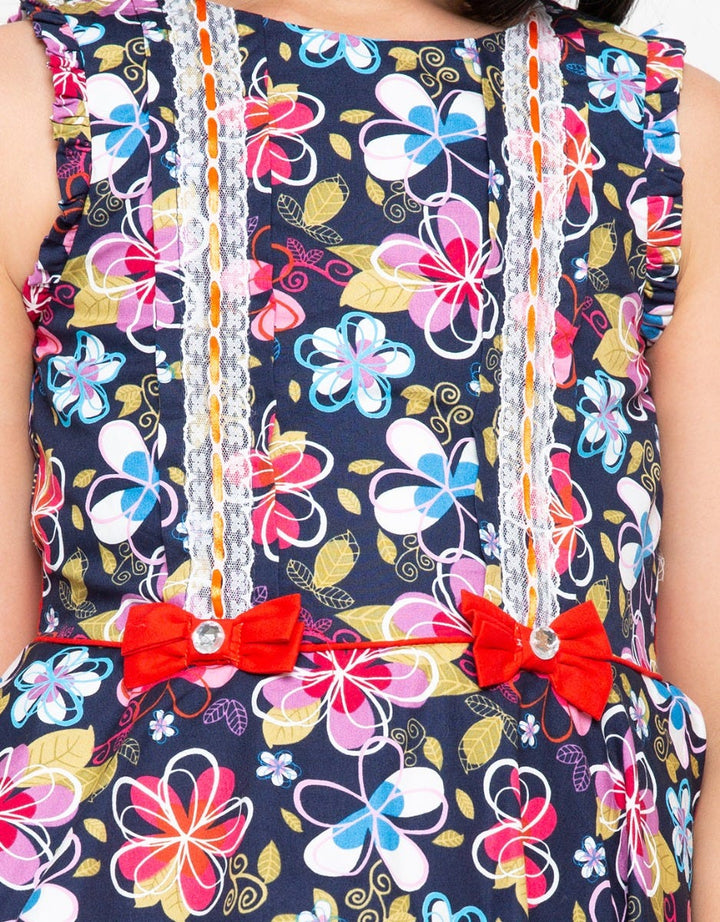 Navy Donita casual Dress navy flower