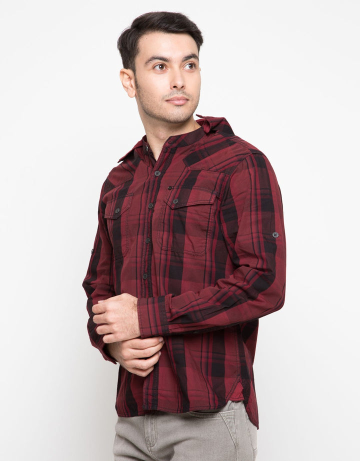 Cardinal Jeans Kemeja Lengan Panjang Squared and Hoods