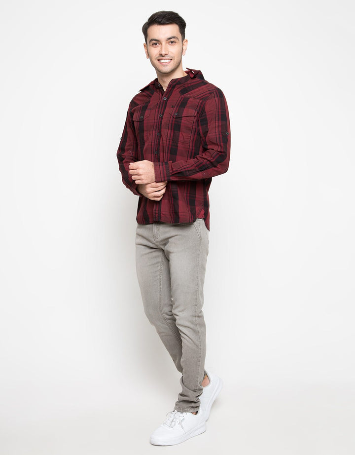 Cardinal Jeans Kemeja Lengan Panjang Squared and Hoods