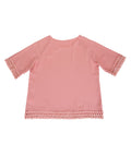 Minimal Raglan Blouse With Lace