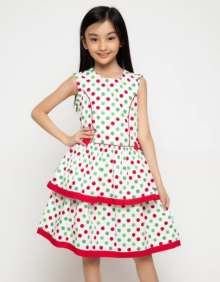 Donita Polkadot Layer Dress Anak
