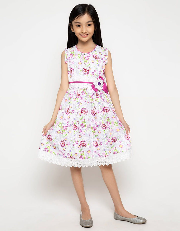 Donita Flower Ribbon Dress Anak