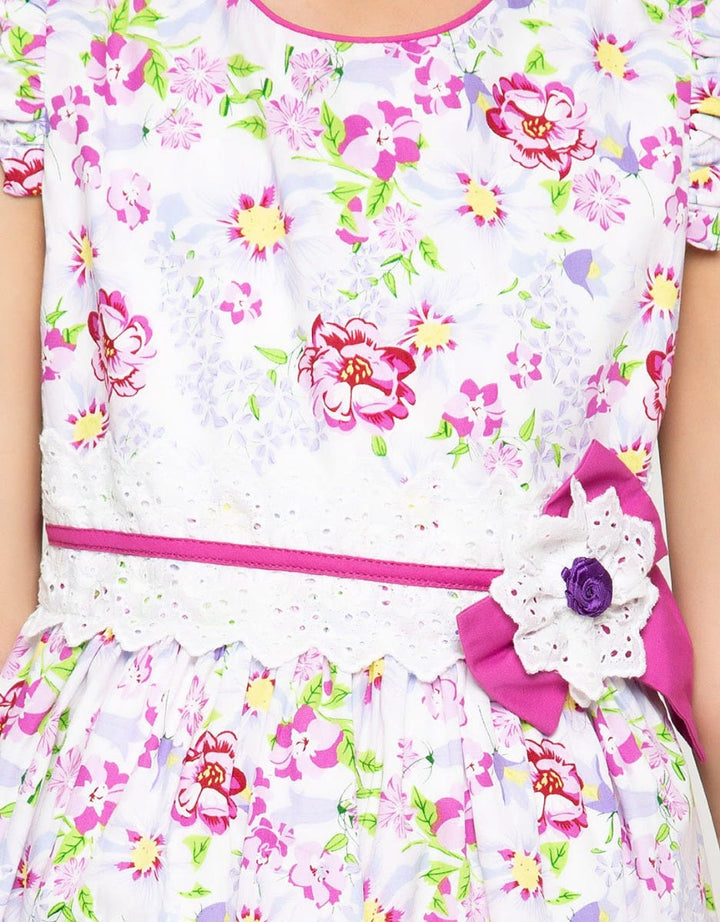Donita Flower Ribbon Dress Anak