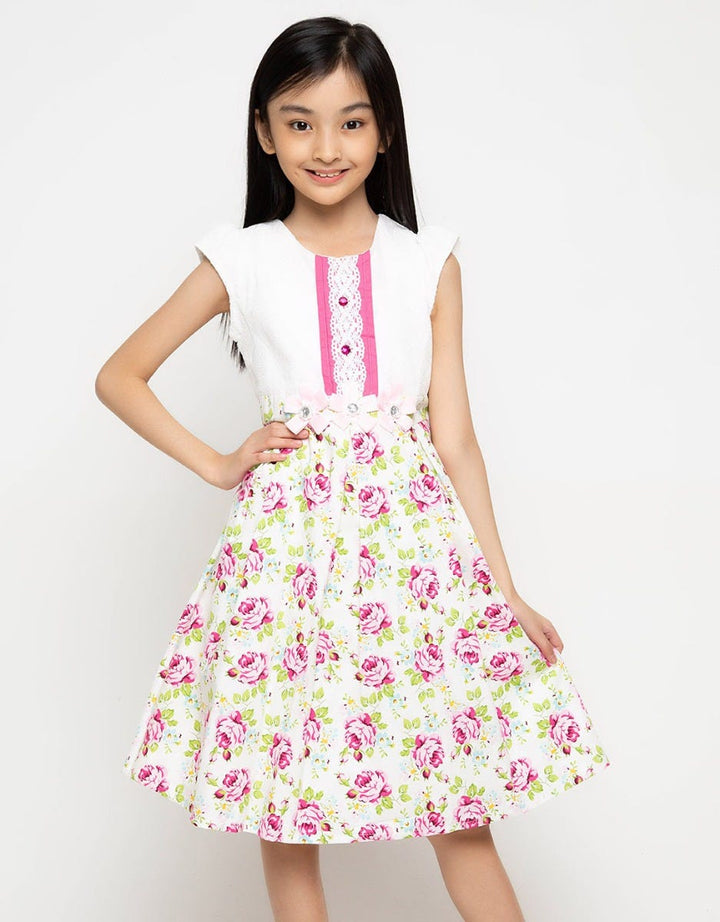 Donita Ribbon Lace Dress Anak