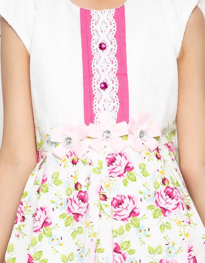 Donita Ribbon Lace Dress Anak