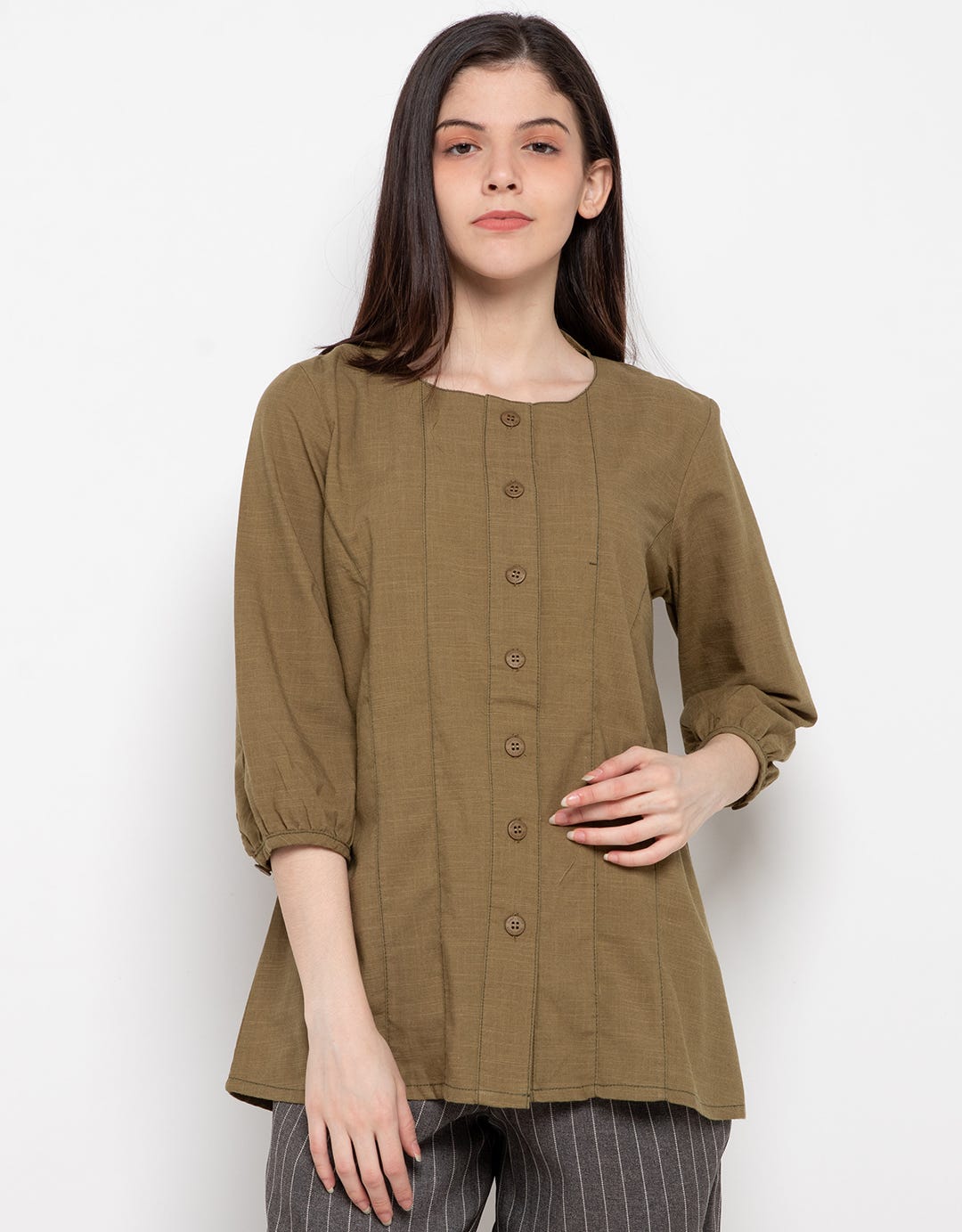Simplicity Big Button Blouse 32Ee2Ol0L1908